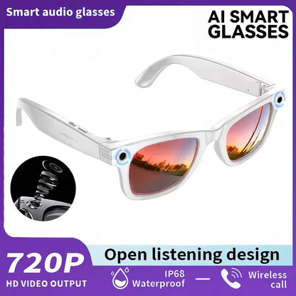 AI smart glasses with 8M Camera Video Recording 100+ Languages Translation Sunglasses Bluetooth Call Music Play Men Women 2025