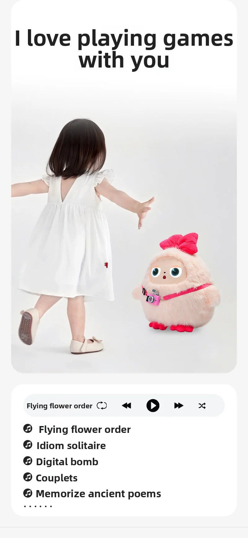 AI Chat Intelligent Toy Interactive Early Education Companion Robot Voice Music Playing Eye Doll Children's Gift Electronic Desk