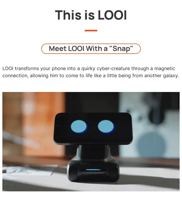 LOOI Robot Smartphone AI Learning Assistant Voice Dialogue Musk Praises ChatGPT Large Model Mini Robot Creative Toy Gift