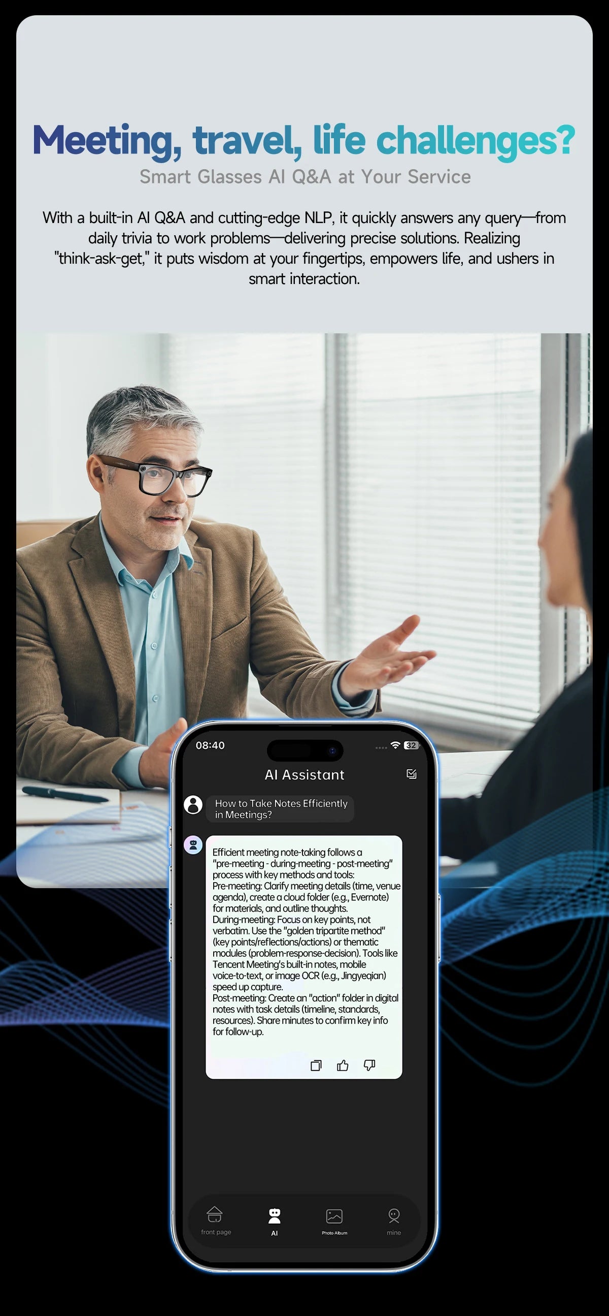 AI smart glasses with 8M Camera Video Recording 100+ Languages Translation Sunglasses Bluetooth Call Music Play Men Women 2025