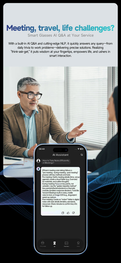 AI smart glasses with 8M Camera Video Recording 100+ Languages Translation Sunglasses Bluetooth Call Music Play Men Women 2025