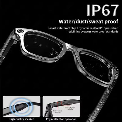 AI smart glasses with 8M Camera Video Recording 100+ Languages Translation Sunglasses Bluetooth Call Music Play Men Women 2025