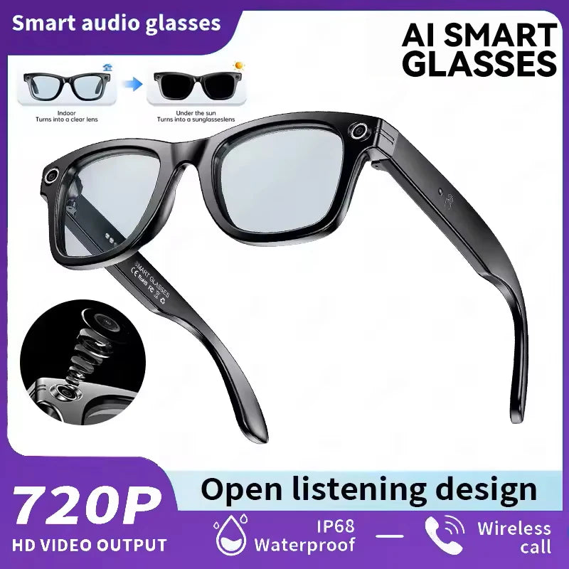 AI smart glasses with 8M Camera Video Recording 100+ Languages Translation Sunglasses Bluetooth Call Music Play Men Women 2025