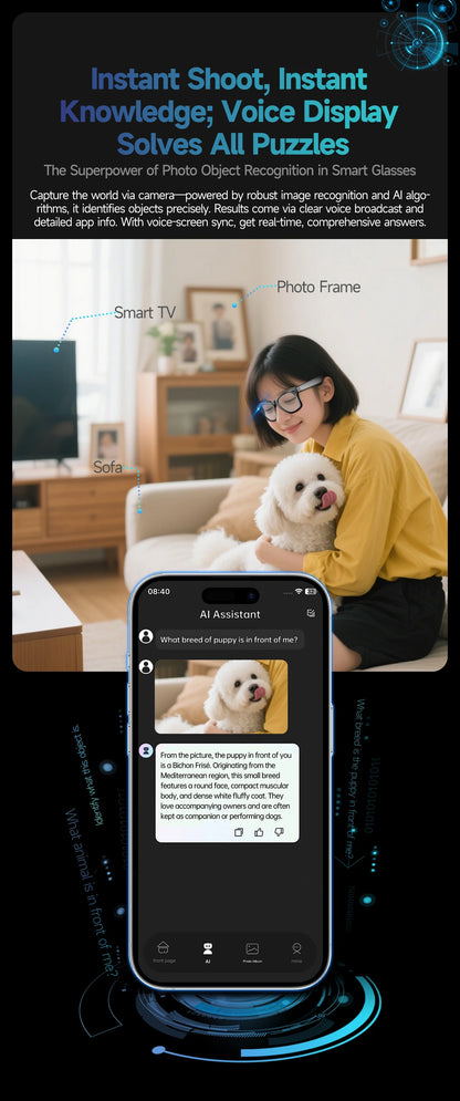AI smart glasses with 8M Camera Video Recording 100+ Languages Translation Sunglasses Bluetooth Call Music Play Men Women 2025