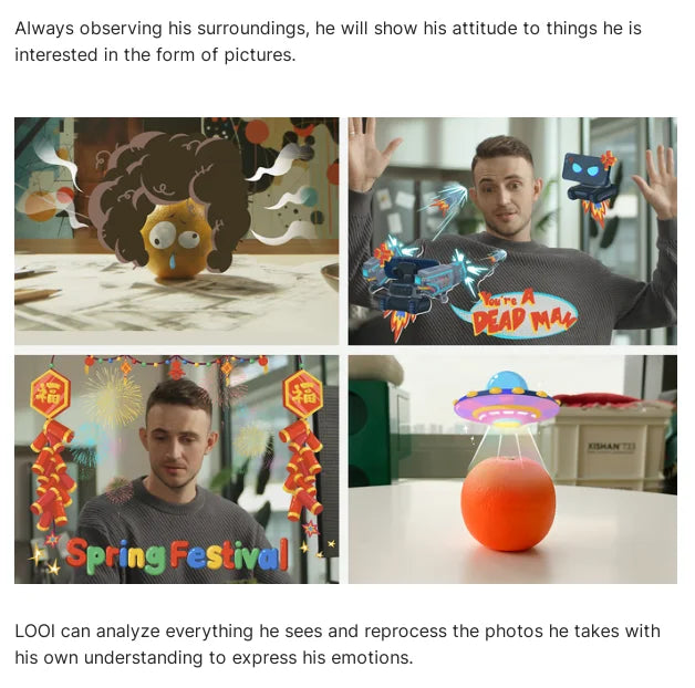 LOOI Robot Smartphone AI Learning Assistant Voice Dialogue Musk Praises ChatGPT Large Model Mini Robot Creative Toy Gift