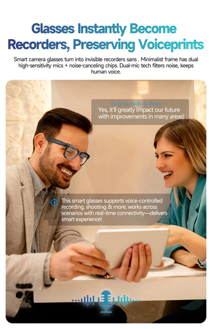 AI smart glasses with 8M Camera Video Recording 100+ Languages Translation Sunglasses Bluetooth Call Music Play Men Women 2025