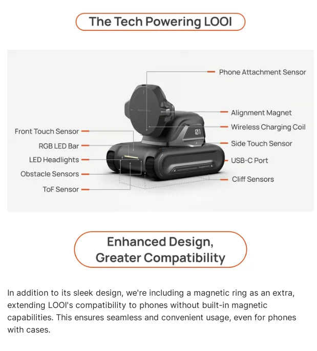 LOOI Robot Smartphone AI Learning Assistant Voice Dialogue Musk Praises ChatGPT Large Model Mini Robot Creative Toy Gift