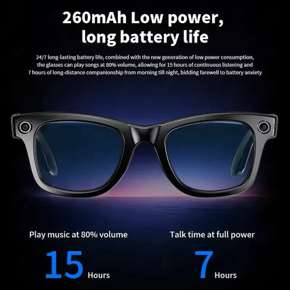 AI smart glasses with 8M Camera Video Recording 100+ Languages Translation Sunglasses Bluetooth Call Music Play Men Women 2025